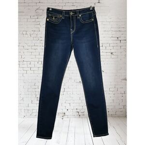 True Religion Halle Women's High‎ Rise Super Skinny Blue Jeans Size 28x29